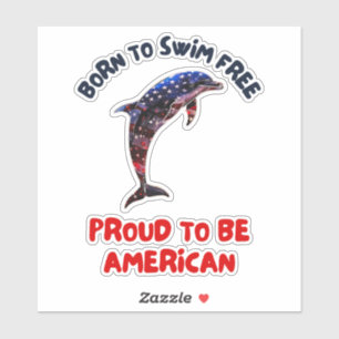 Delphin Flag America Aufkleber