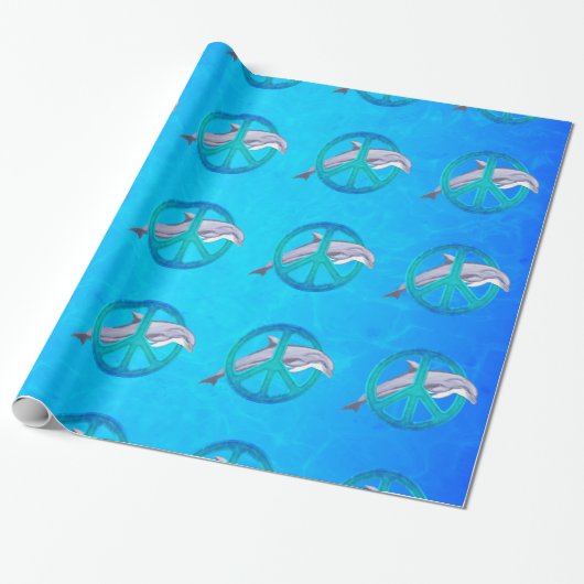 Delphin-Frieden Geschenkpapier (Ungerollt)