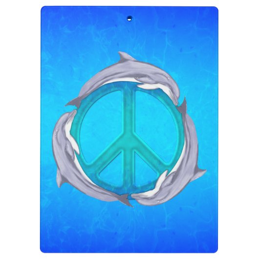 Delphin-Frieden Klemmbrett (Rückseite)