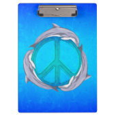 Delphin-Frieden Klemmbrett (Vorderseite)