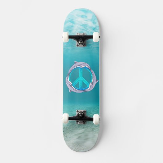 Delphin-Frieden Skateboard (Vorderseite)