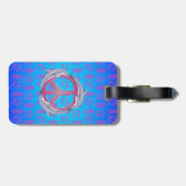 Delphin-Friedensrosa Gepäckanhänger (Rückseite horizontal)