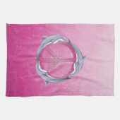 Delphin-Friedensrosa Handtuch (Horizontal)