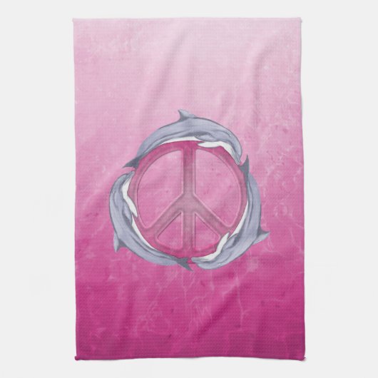 Delphin-Friedensrosa Handtuch (Vertikal)