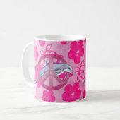 Delphin-Friedensrosa Kaffeetasse (Vorderseite Links)