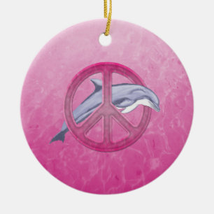Delphin-Friedensrosa Keramikornament