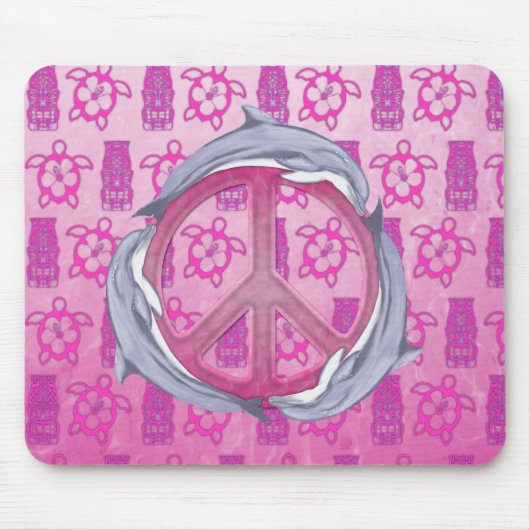 Delphin-Friedensrosa Mousepad (Vorne)