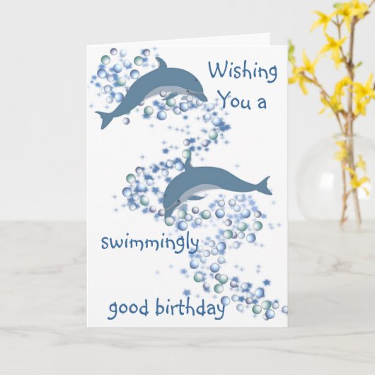 Delphin-Geburtstagsgrußkarte Karte (Gelbe Blume)