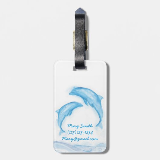 Delphin-Gepäckanhänger Gepäckanhänger (Rückseite vertikal)