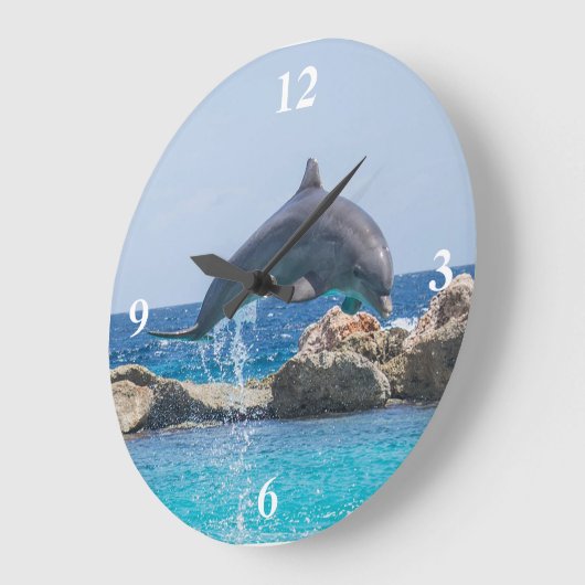 Delphin Große Wanduhr (Winkel)