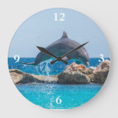 Delphin Große Wanduhr (Vorderseite)