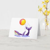 Delphin-Gruß-Karte Karte (Gelbe Blume)