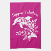 Delphin-Hawaii-Fischer Core-Pink Geschirrtuch (Vertikal)