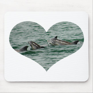 Delphin-Herz Mousepad