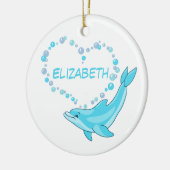 Delphin-Herz personalisiert Keramikornament (Links)
