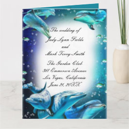 Delphin Hochzeitsprogramm für Beach Theme Karte