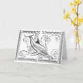 "Delphin II" Gruß-Karte Karte (Gelbe Blume)