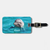 Delphin im blaues Wasser-Foto Gepäckanhänger (Vorderseite horizontal)