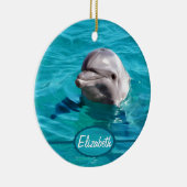 Delphin im blaues Wasser-Foto Keramik Ornament (Rechts)