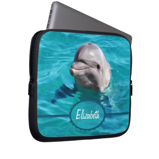 Delphin im blaues Wasser-Foto Laptopschutzhülle (Vorne Rechts)