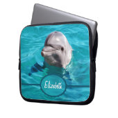 Delphin im blaues Wasser-Foto Laptopschutzhülle (Vorderseite Links)