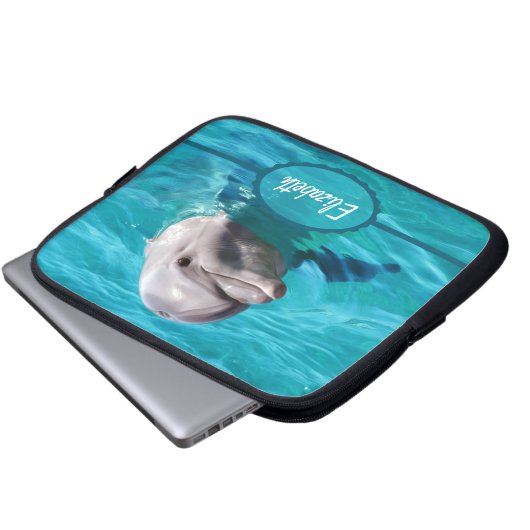 Delphin im blaues Wasser-Foto Laptopschutzhülle (Vorne Knopf)