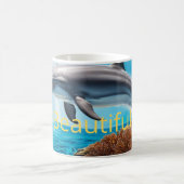 Delphin im Meer Kaffeetasse (Mittel)
