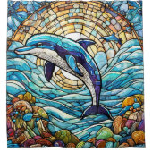 Delphin im Stile eines Hartglas Duschvorhang (Vorderseite)