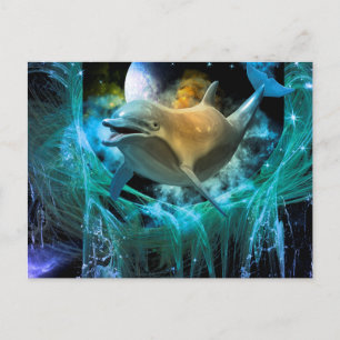 Delphin im Universum Postkarte