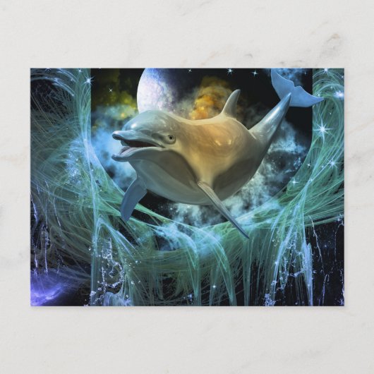 Delphin im Universum Postkarte (Vorderseite)