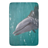 Delphin in Grün Badematte (Vorderseite Vertikal)