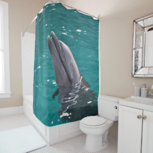 Delphin in Grün Duschvorhang