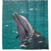 Delphin in Grün Duschvorhang (Vorderseite)