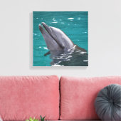 Delphin in Grün Leinwanddruck (Insitu (Wohnzimmer))
