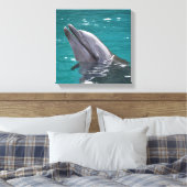 Delphin in Grün Leinwanddruck (Insitu (Schlafzimmer))