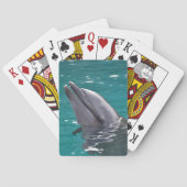 Delphin in Grün Spielkarten (Rückseite)