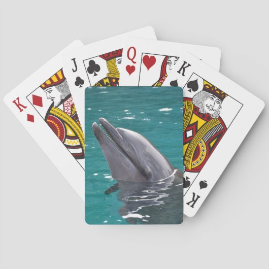 Delphin in Grün Spielkarten (Rückseite)