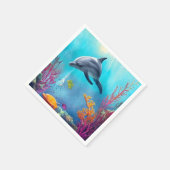Delphin in Wasserfarbe Serviette (Ecke)