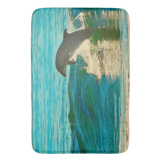 Delphin ist mein Geisttier Badematte (Vorderseite Vertikal)