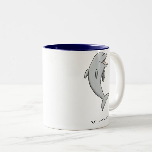 Delphin-Lappalien Zweifarbige Tasse (VorderseiteRechts)
