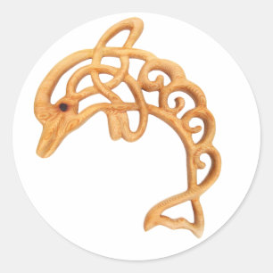 Delphin Leaping keltische Knoten Runder Aufkleber