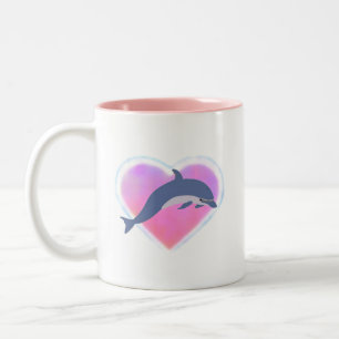 Delphin-Liebe-Tasse Zweifarbige Tasse
