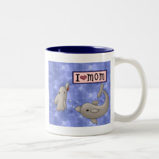 Delphin-Liebe Zweifarbige Tasse