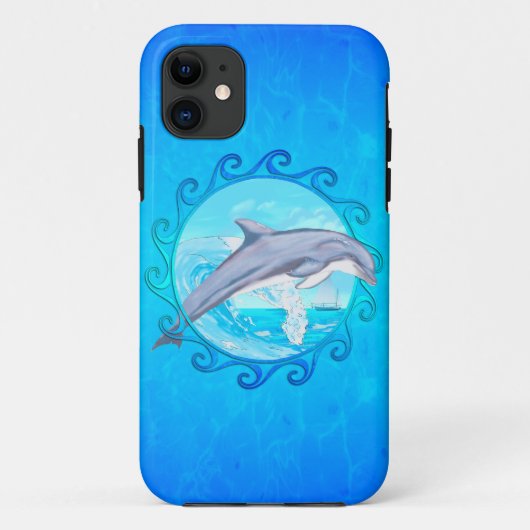 Delphin Maori- Sun Case-Mate iPhone Hülle (Rückseite)