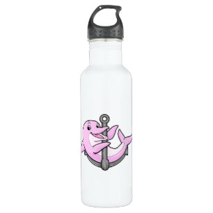 Delphin mit Anchor Edelstahlflasche