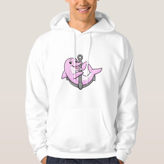 Delphin mit Anchor Hoodie (Vorderseite)