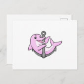 Delphin mit Anchor Postkarte (Vorne/Hinten)