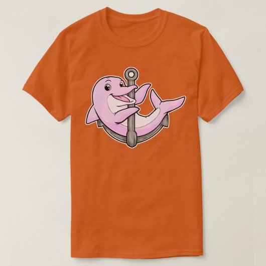 Delphin mit Anchor T-Shirt (Design vorne)