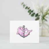 Delphin mit Anker Postkarte (Stehend Vorderseite)