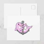 Delphin mit Anker Postkarte (Vorne/Hinten)